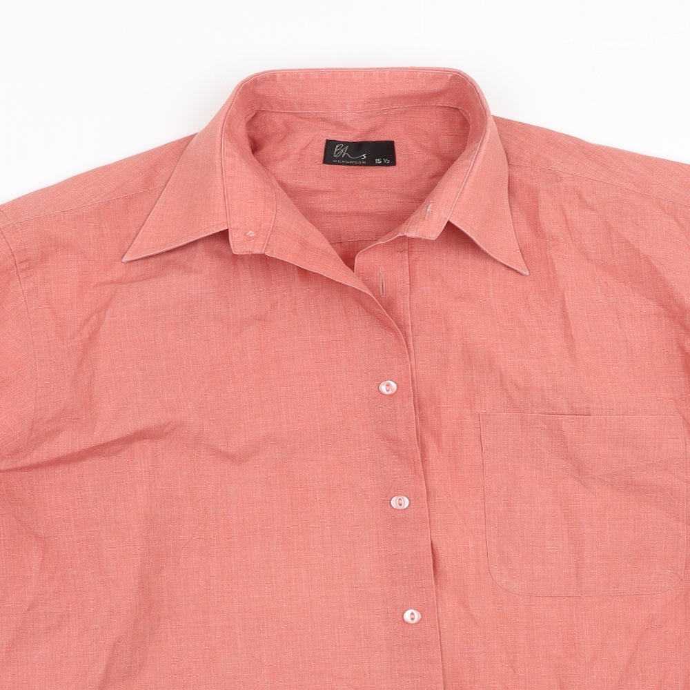 BHS Mens Pink    Button-Up Size 15.5