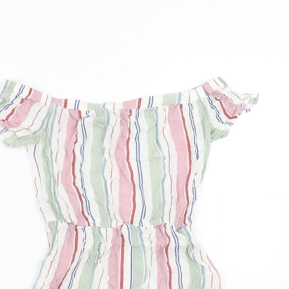 New Look Girls Multicoloured Striped  Playsuit One-Piece Size 11 Years