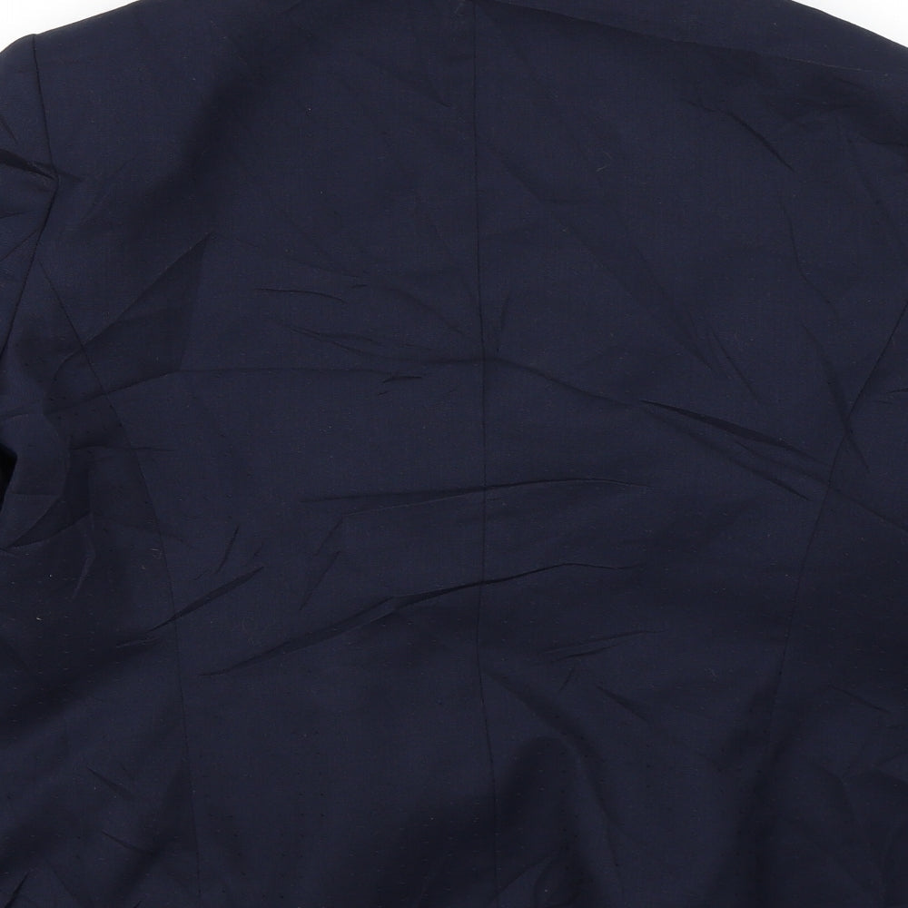 Panet Womens Blue Spotted  Jacket Suit Jacket Size 16