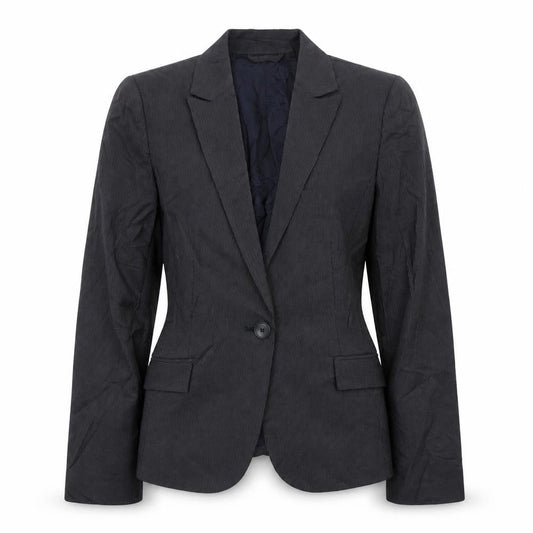 Mango Womens Black Striped  Jacket Suit Jacket Size 8