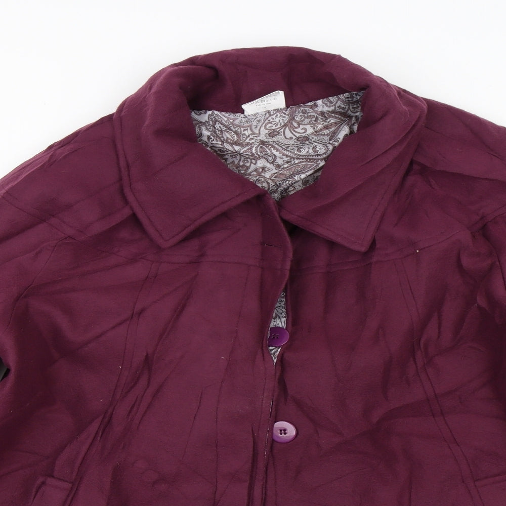 Anne De Lancay Womens Purple   Overcoat Coat Size XL