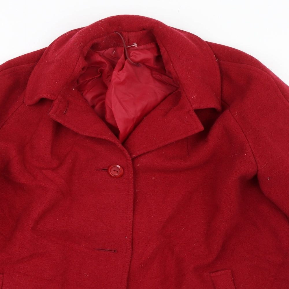 Zarina Womens Red   Overcoat Coat Size 14