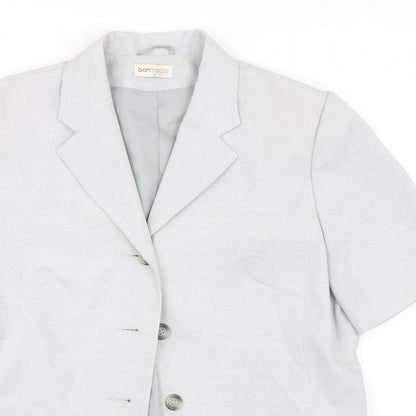 Bonmarché Womens Grey Jacket Suit Jacket Size 14
