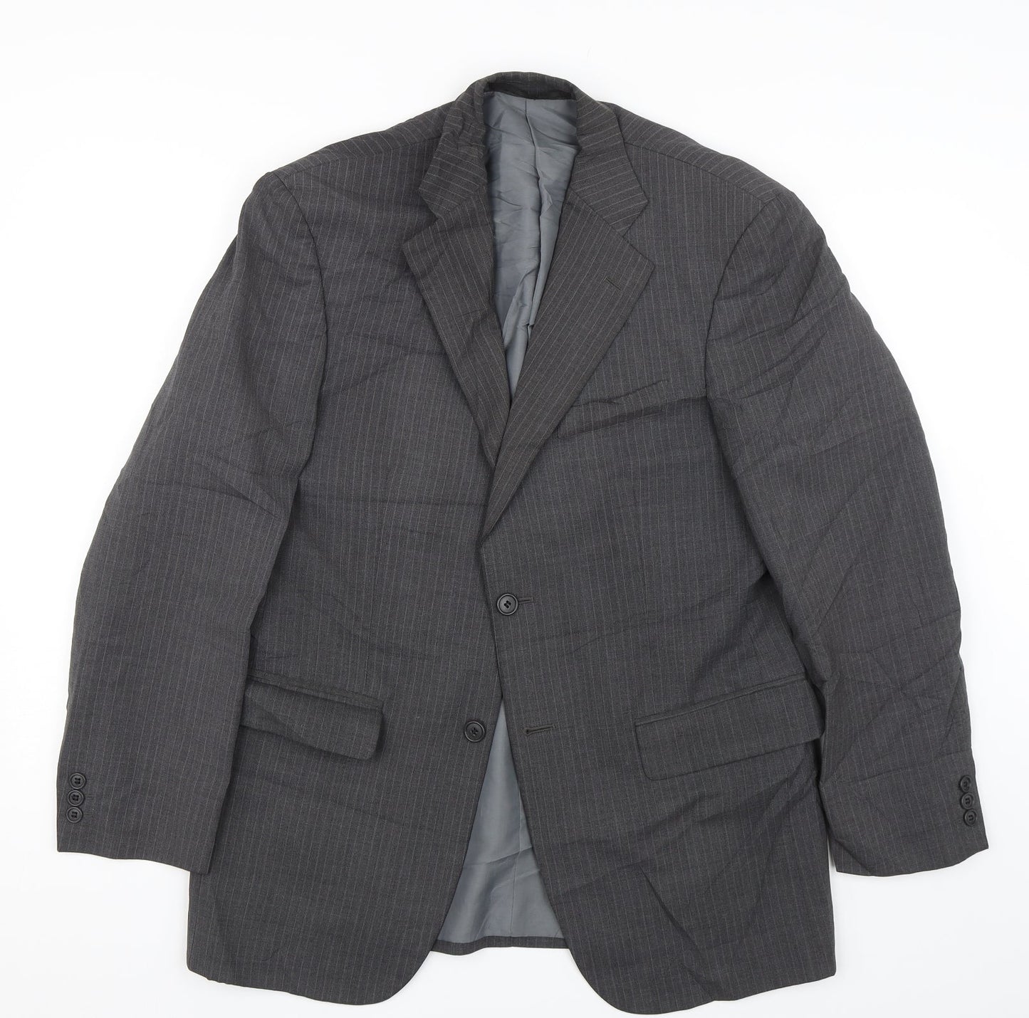 m&s Mens Green Striped  Jacket Suit Jacket Size M