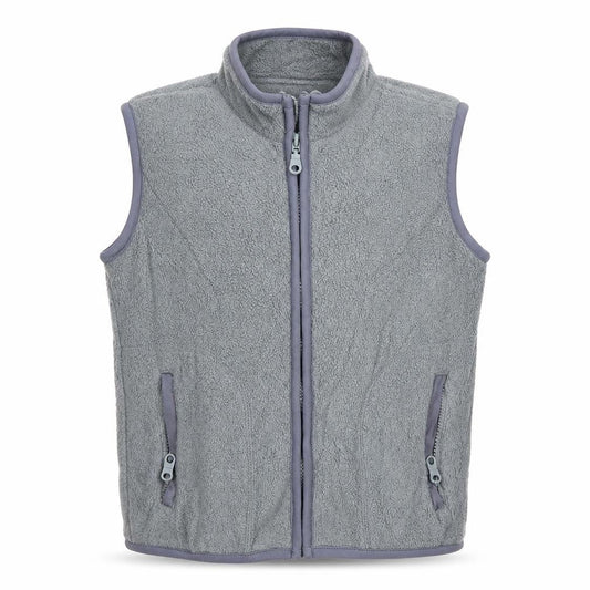 Front view of street gear boys’ grey gilet coat, size 9-10, years
