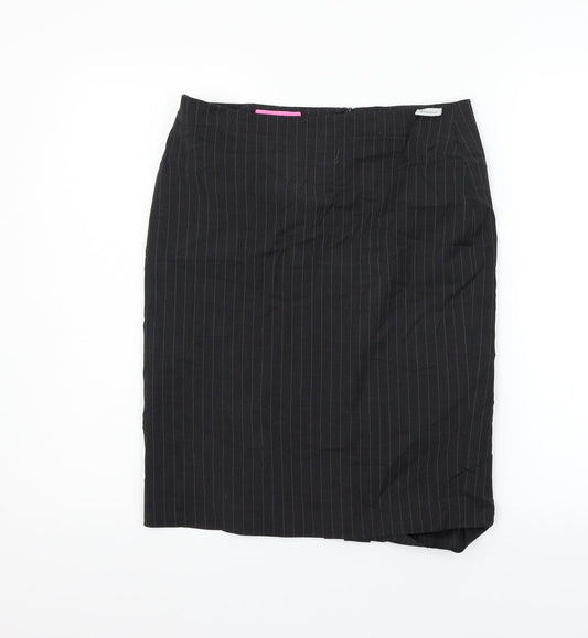 Brook Traverner Womens Black Striped  Flare Skirt Size 32 in