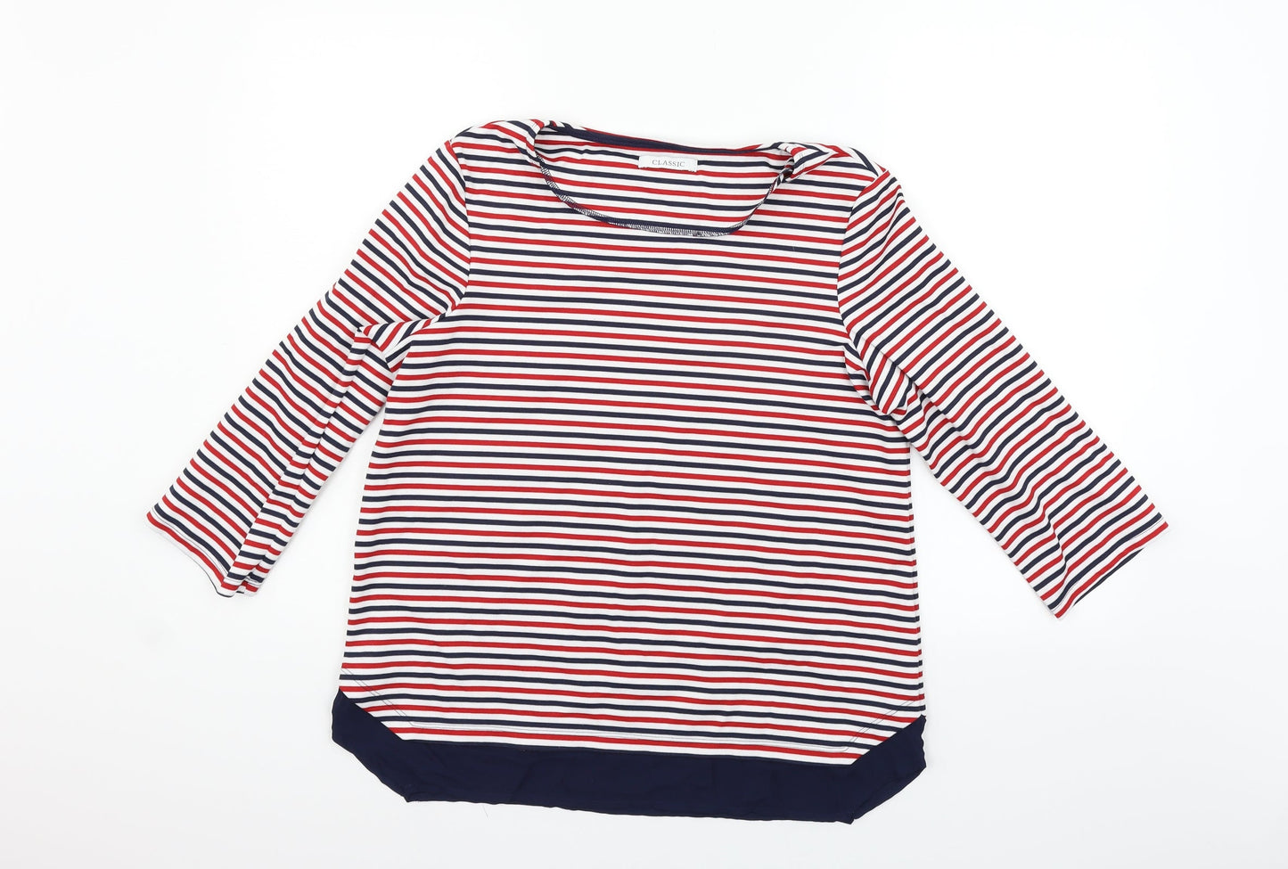 Marks and Spencer Womens Red Striped  Pullover Jumper Size 14