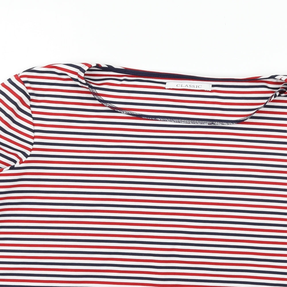 Marks and Spencer Womens Red Striped  Pullover Jumper Size 14