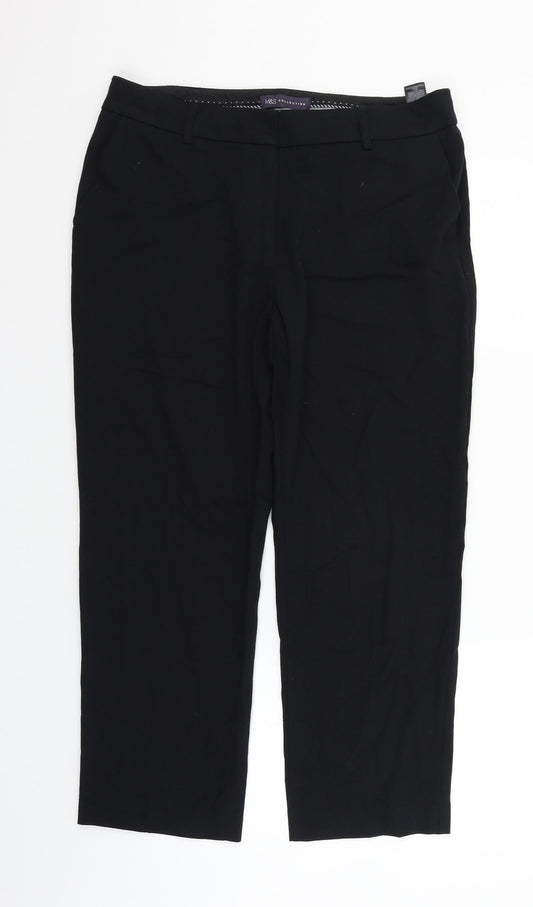 Marks and Spencer Womens Black   Trousers  Size 12 L25 in