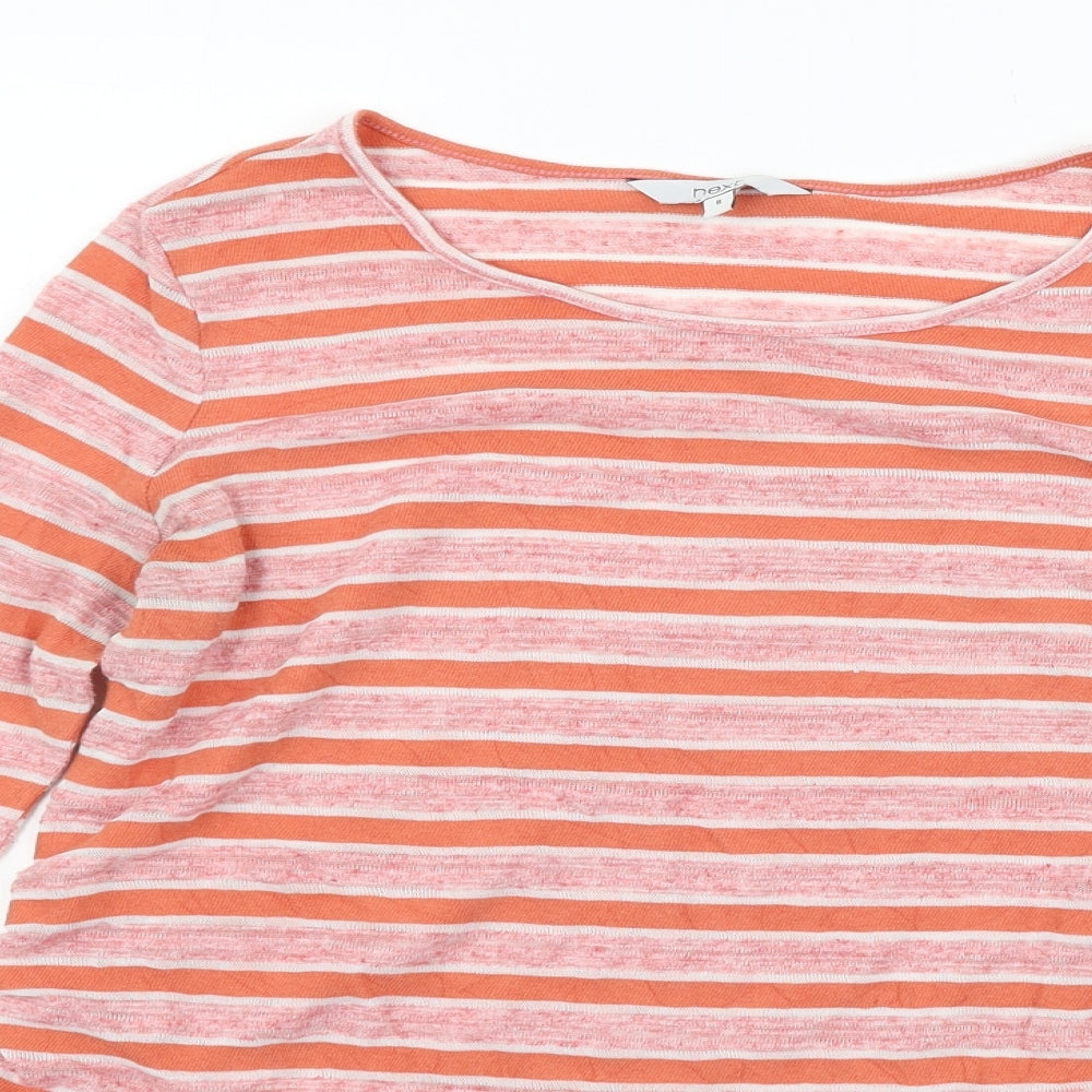 NEXT Womens Orange Striped  Pullover Jumper Size 8