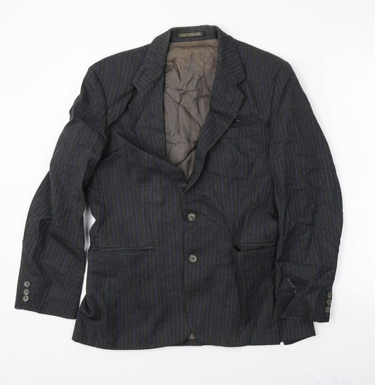 Preworn Mens Grey Striped  Jacket Blazer Size 38