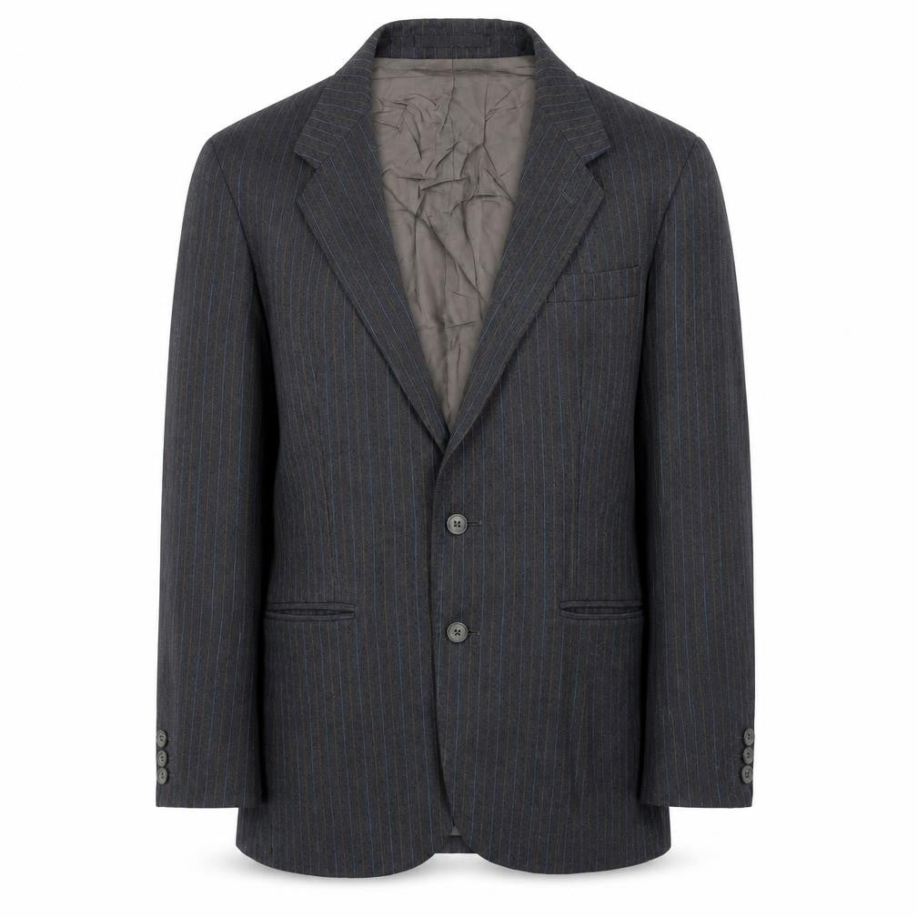 Preworn Mens Grey Striped  Jacket Blazer Size 38