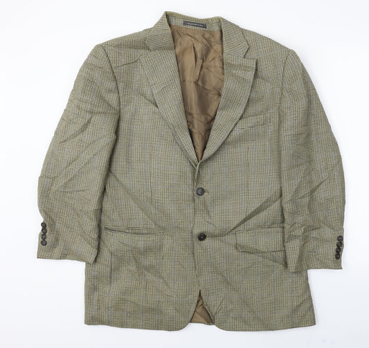 GREENWOODS  Mens Brown Check  Jacket Blazer Size 42