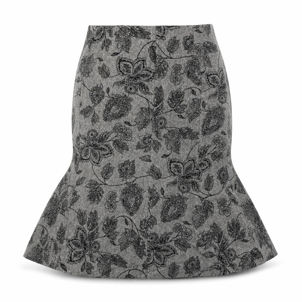 Precis  Womens Grey Floral  A-Line Skirt Size 30 in