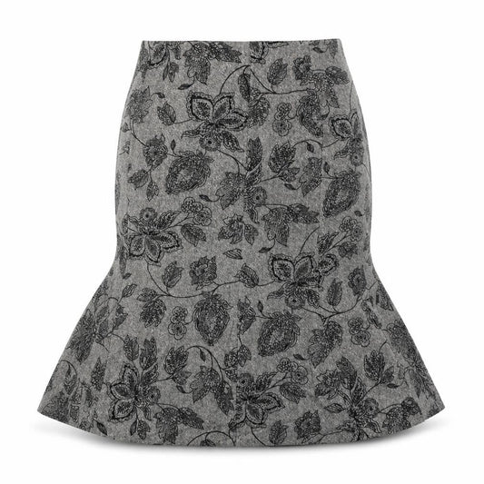 Precis Womens Grey Floral  A-Line Skirt Size 30 in