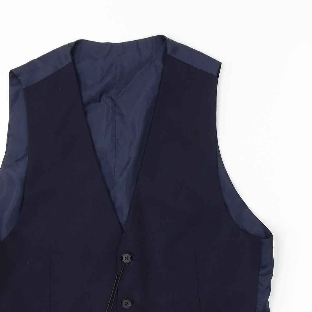 Marks and Spencer  Mens Blue   Jacket Suit Waistcoat Size S