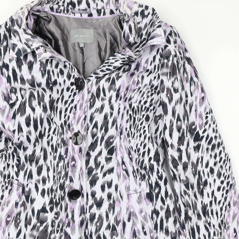 Marks and Spencer  Womens White Animal Print  Jacket Coat Size 12