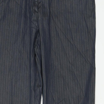 Wallis  Womens Grey Striped  Trousers  Size 14 L27 in