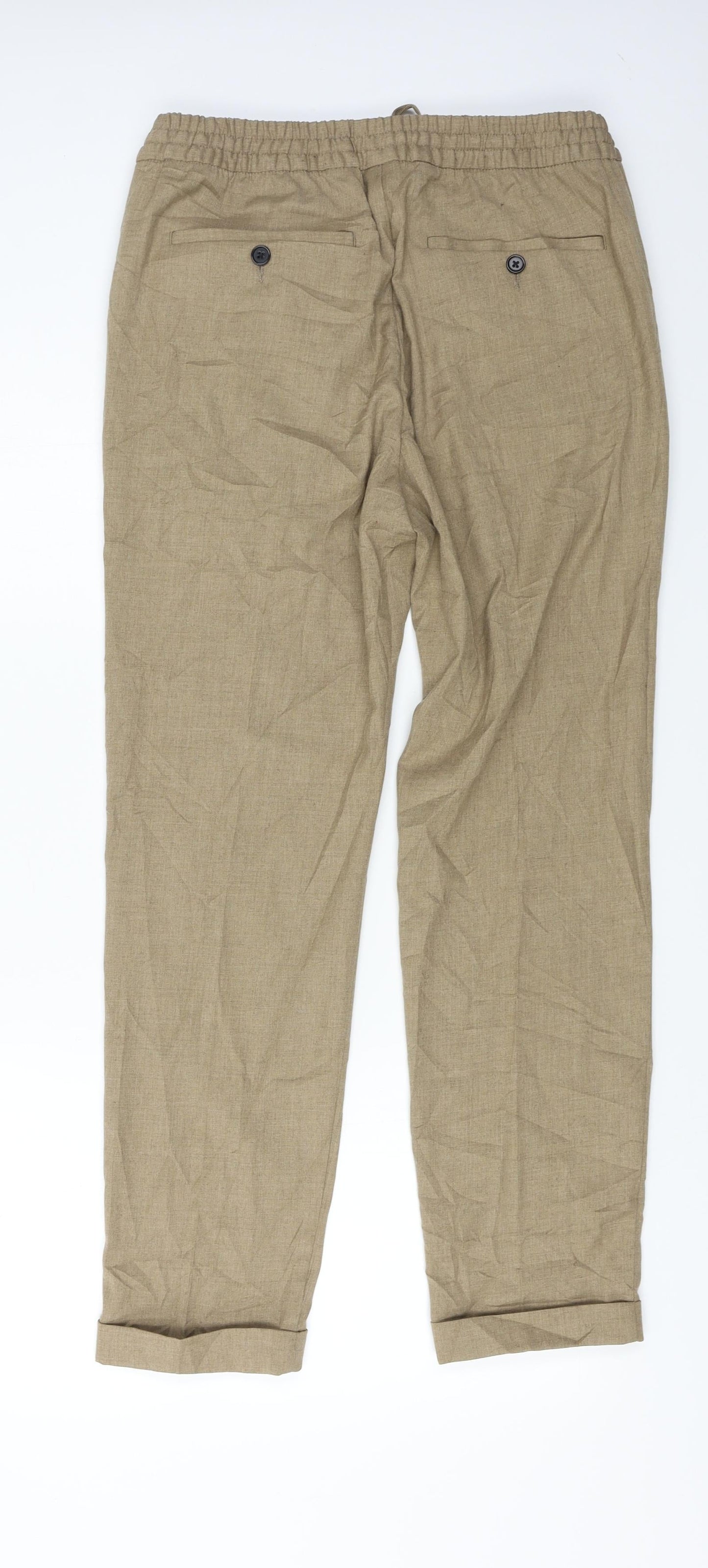 H&M  Womens Brown   Trousers  Size S L25 in