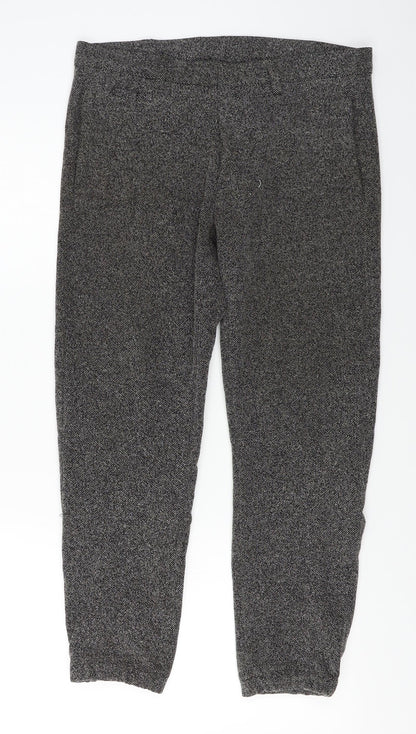 Front view of ASOS women’s brown trousers, size UK 32, in, 23-inch leg