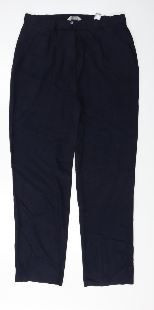 Marks and Spencer  Womens Blue Paisley  Trousers  Size 18 L28 in