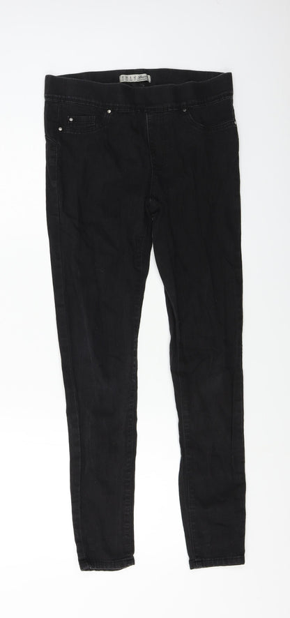 Additional front view of denim co women’s black trousers, size UK 10, 26-inch leg