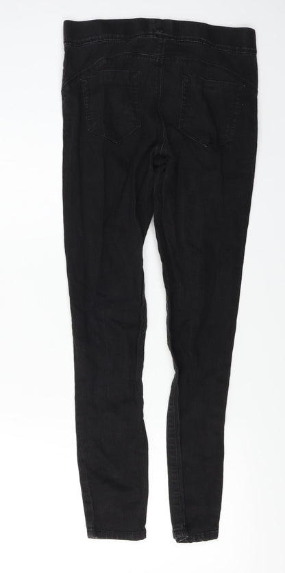 Back view of denim co women’s black trousers, size UK 10, 26-inch leg