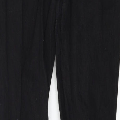 Brand and care label for denim co women’s black trousers, size UK 10, 26-inch leg