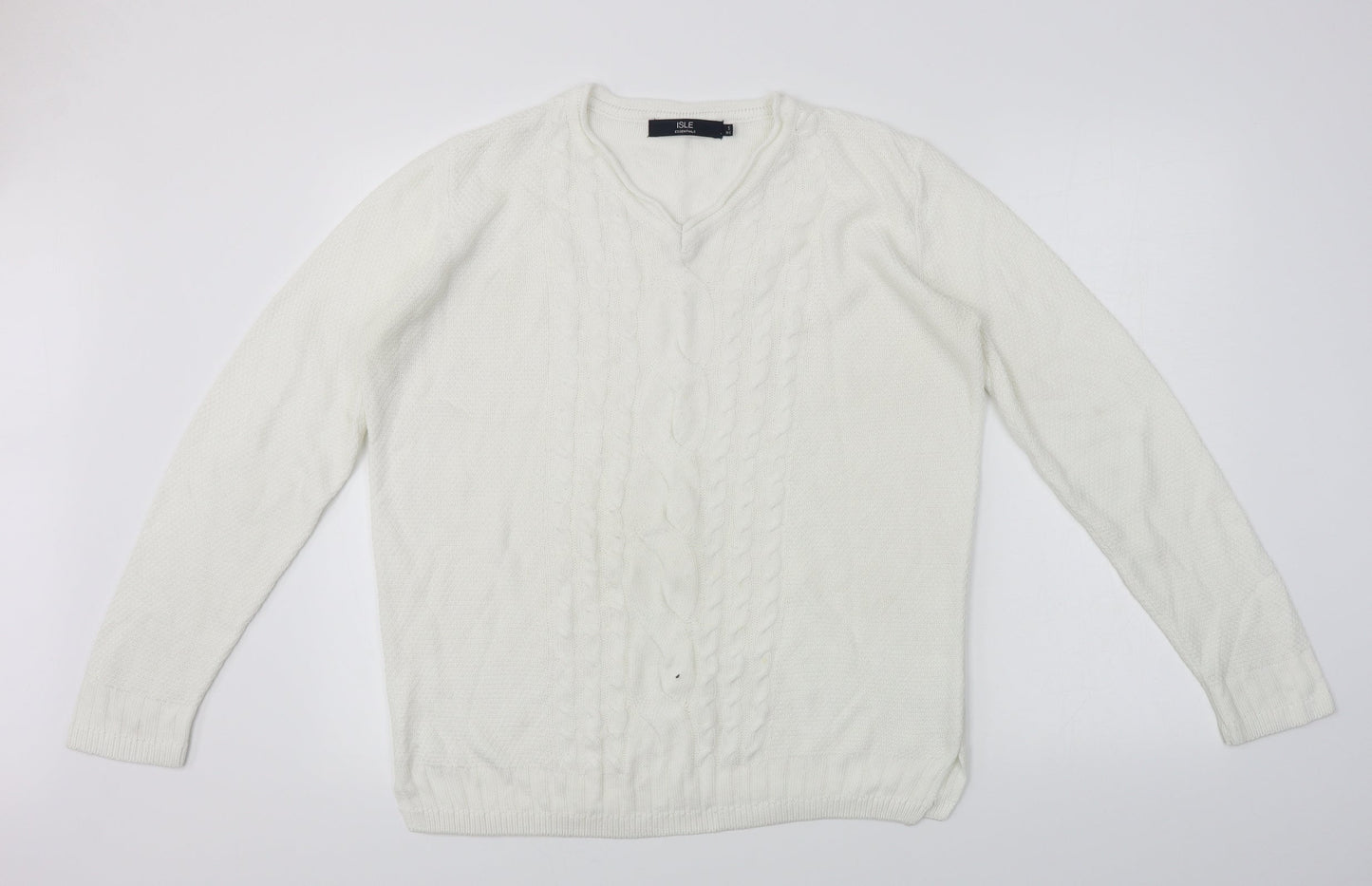 ISLE    Womens White   Pullover Jumper Size S