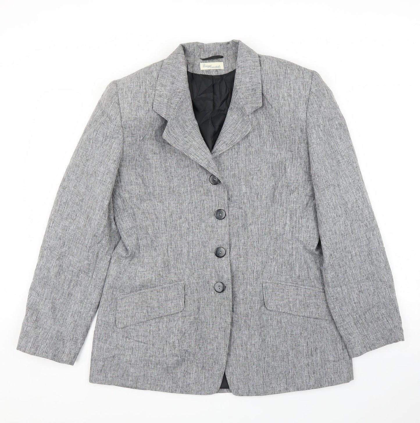 Design Essentials Womens Grey   Jacket Blazer Size 14