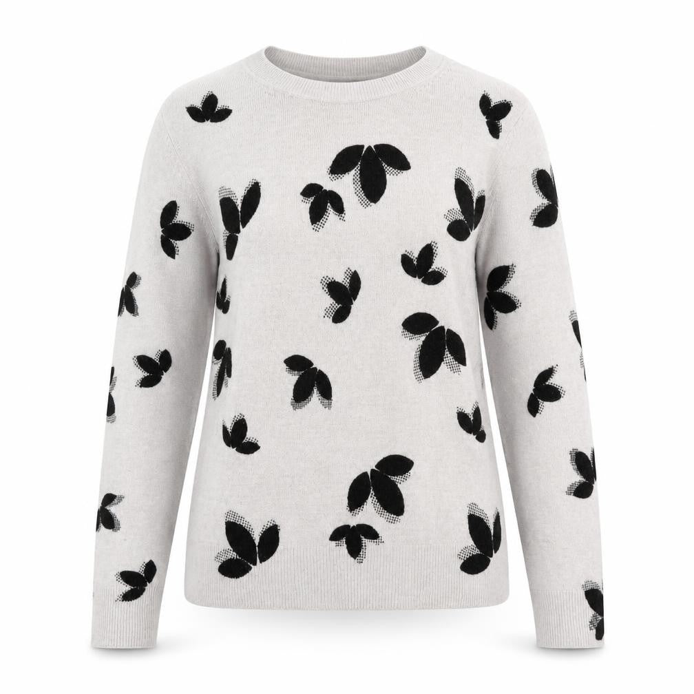 Marks & Spencer Womens Grey Floral  Pullover Jumper Size 6