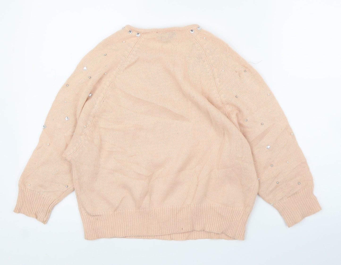Topshop Womens Pink   Pullover Jumper Size 8  - Pearls