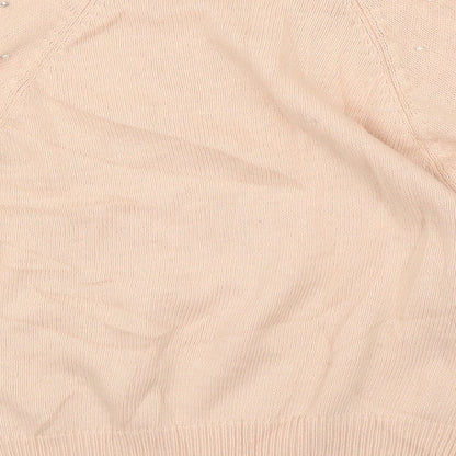 Topshop Womens Pink   Pullover Jumper Size 8  - Pearls