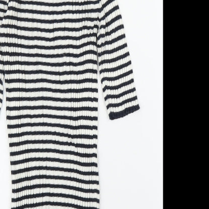 Next Womens Blue Striped  Tunic T-Shirt Size 6