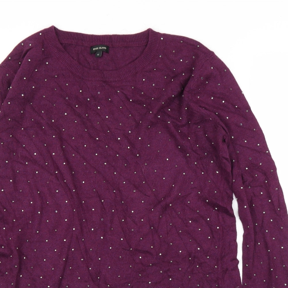 River Island Womens Purple   Pullover Jumper Size 12