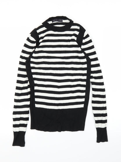 Marks & Spencer Womens Black Striped  Pullover Jumper Size 10