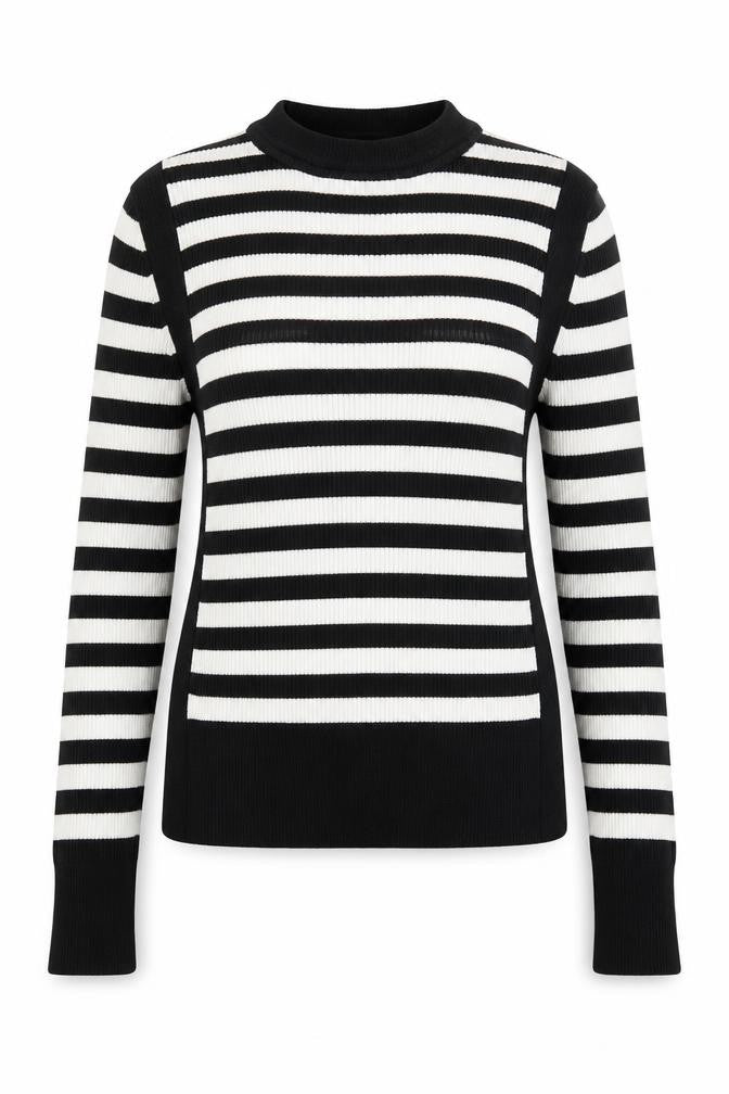 Marks & Spencer Womens Black Striped  Pullover Jumper Size 10