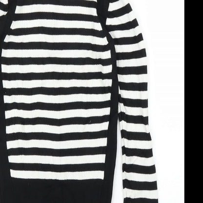 Marks & Spencer Womens Black Striped  Pullover Jumper Size 10