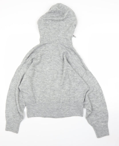 Preloved H&M Womens Grey   Pullover Hoodie Size XS - Back