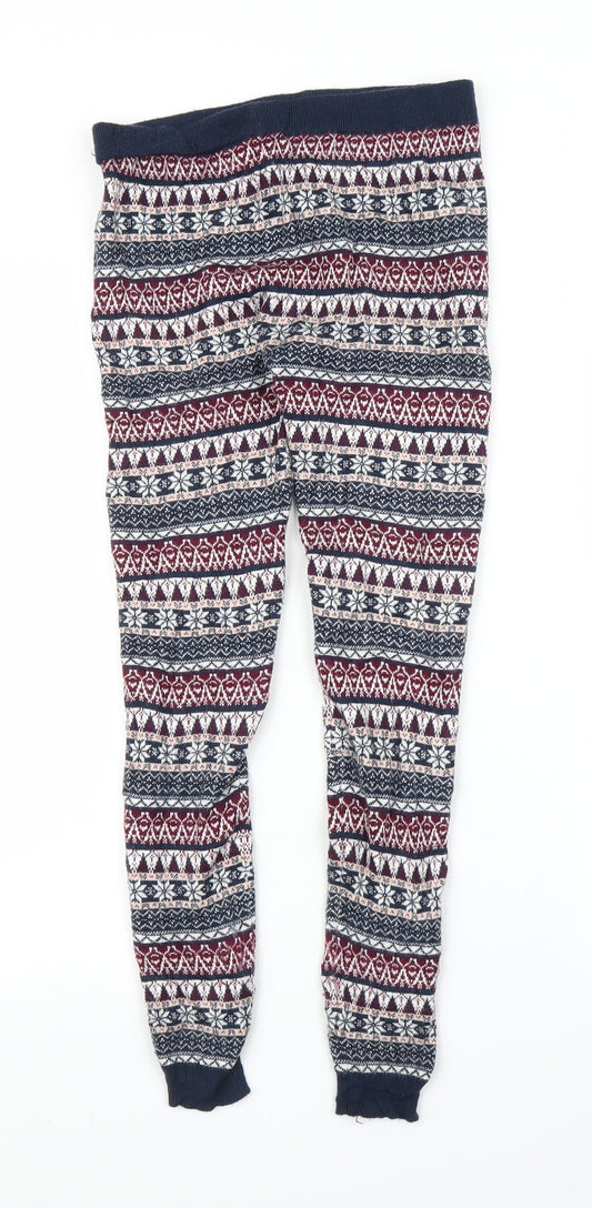 Primark Womens Blue Fair Isle  Chemise Pyjama Pants Size 10