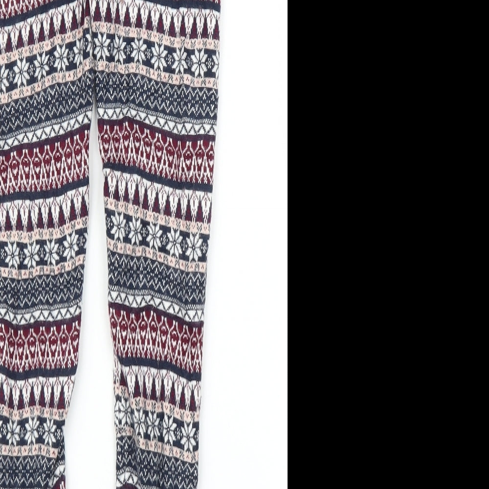 Primark Womens Blue Fair Isle  Chemise Pyjama Pants Size 10