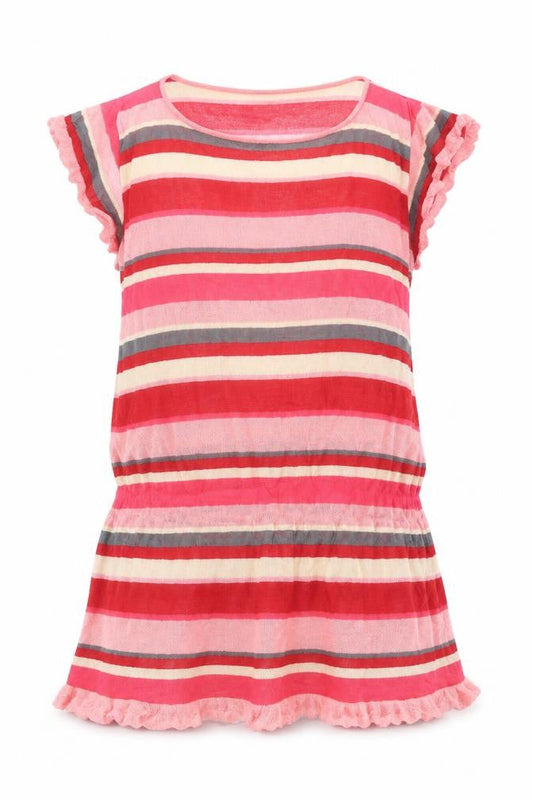 Glam 360 Womens Pink Striped  Tunic Blouse Size M