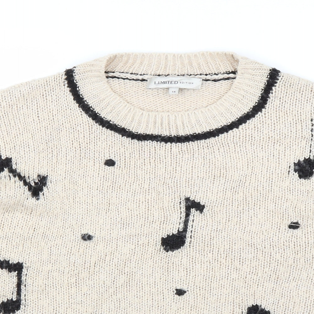 Limited Edition Womens Beige   Pullover Jumper Size 14