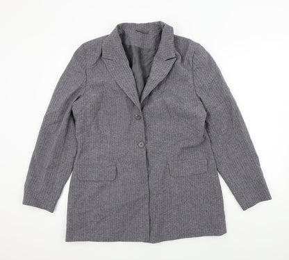 Etam Womens Grey Pinstripe  Jacket Suit Jacket Size 16