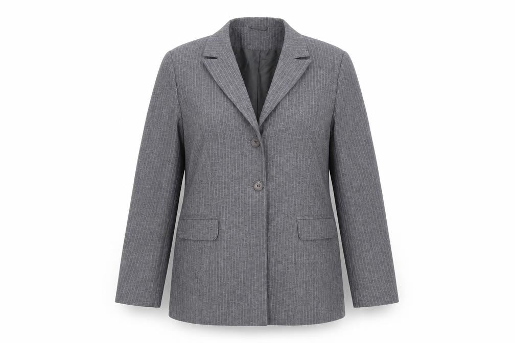 Etam Womens Grey Pinstripe  Jacket Suit Jacket Size 16