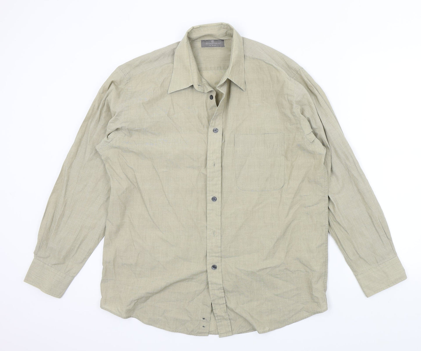 Essentials Mens Beige    Button-Up Size 16