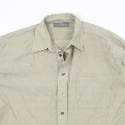 Essentials Mens Beige    Button-Up Size 16