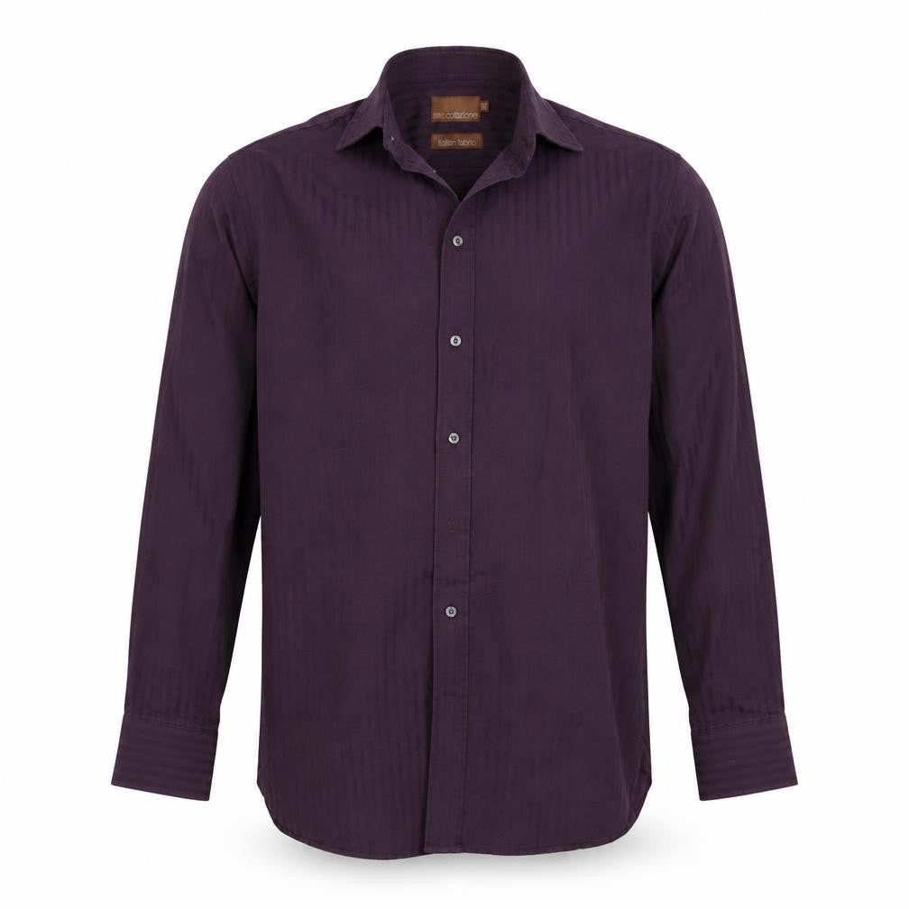 Marks & Spencer Mens Purple Striped   Button-Up Size 15.5