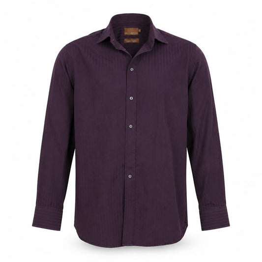 Marks & Spencer Mens Purple Striped   Button-Up Size 15.5