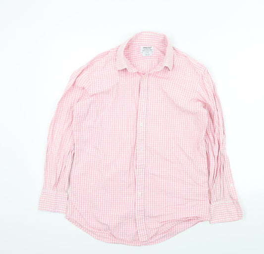 t.m jewin Mens Pink Geometric   Button-Up Size 16